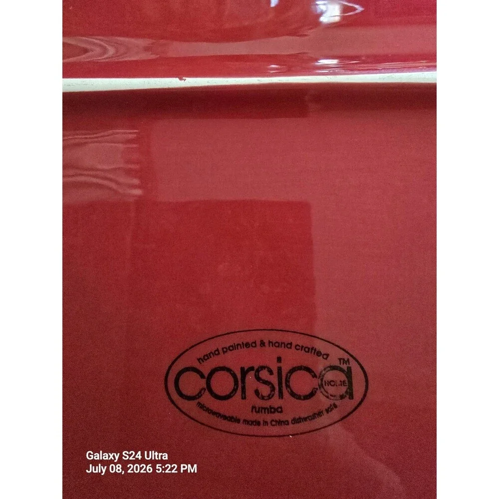 Corsica Home Rumba Hand Crafted And Hand Painted Square Dinner Plate 10.5”